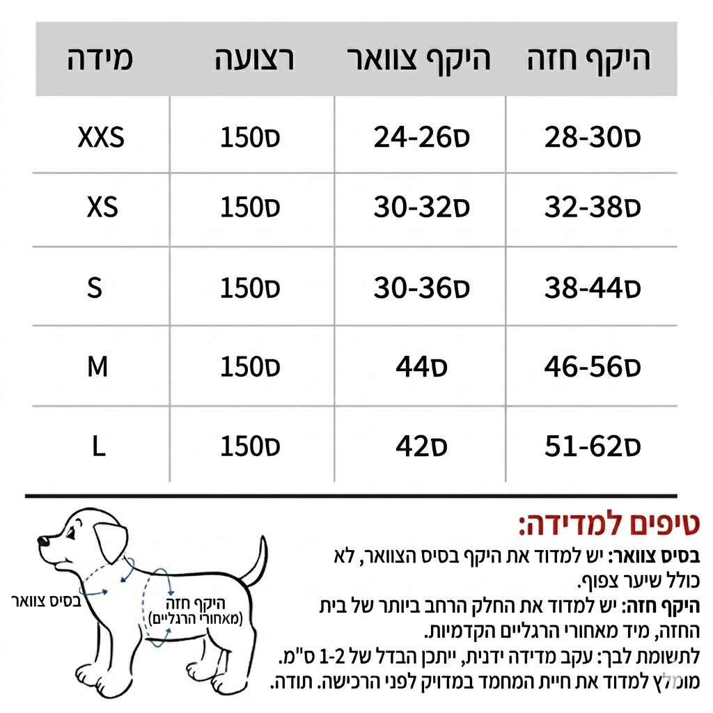 רתמה מעוצבת במיוחד לחיות מחמד קטנים